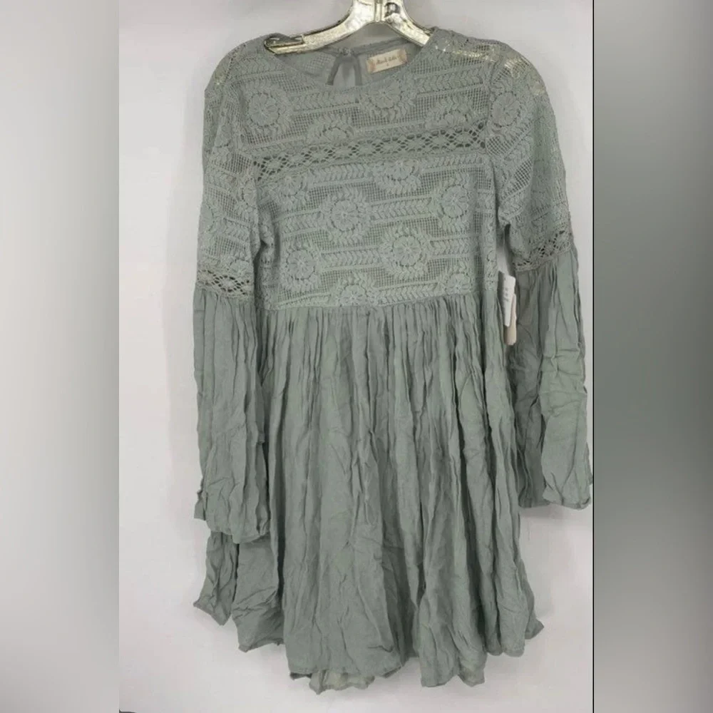 Altar'd State Elegant Lace Dress in Soft Gray - Picture 3 of 7